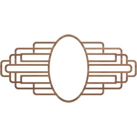 Ekena Millwork Elizabeth Wood Fretwork Pierced Ceiling Medallion, Walnut, 38"W x 19"H x 10 1/2"IW x 18"IH x 3/8"T CMWP38X19X0375EBWA